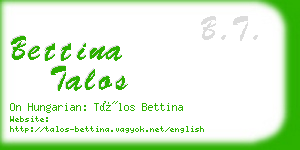 bettina talos business card